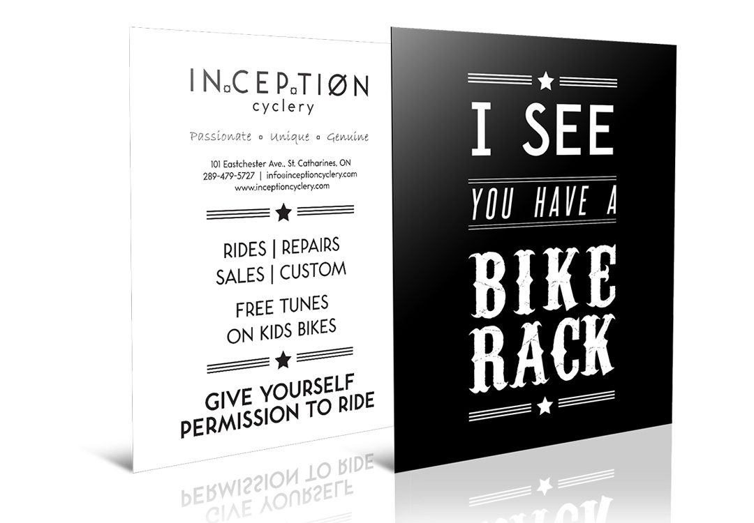 "I See You Have A Bike Rack" Promotional Postcard