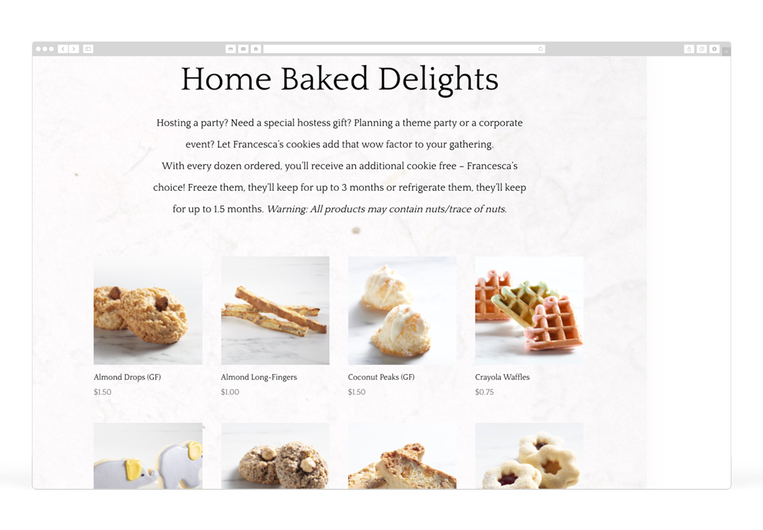 Francesca's Home Baked Delights - Cookies